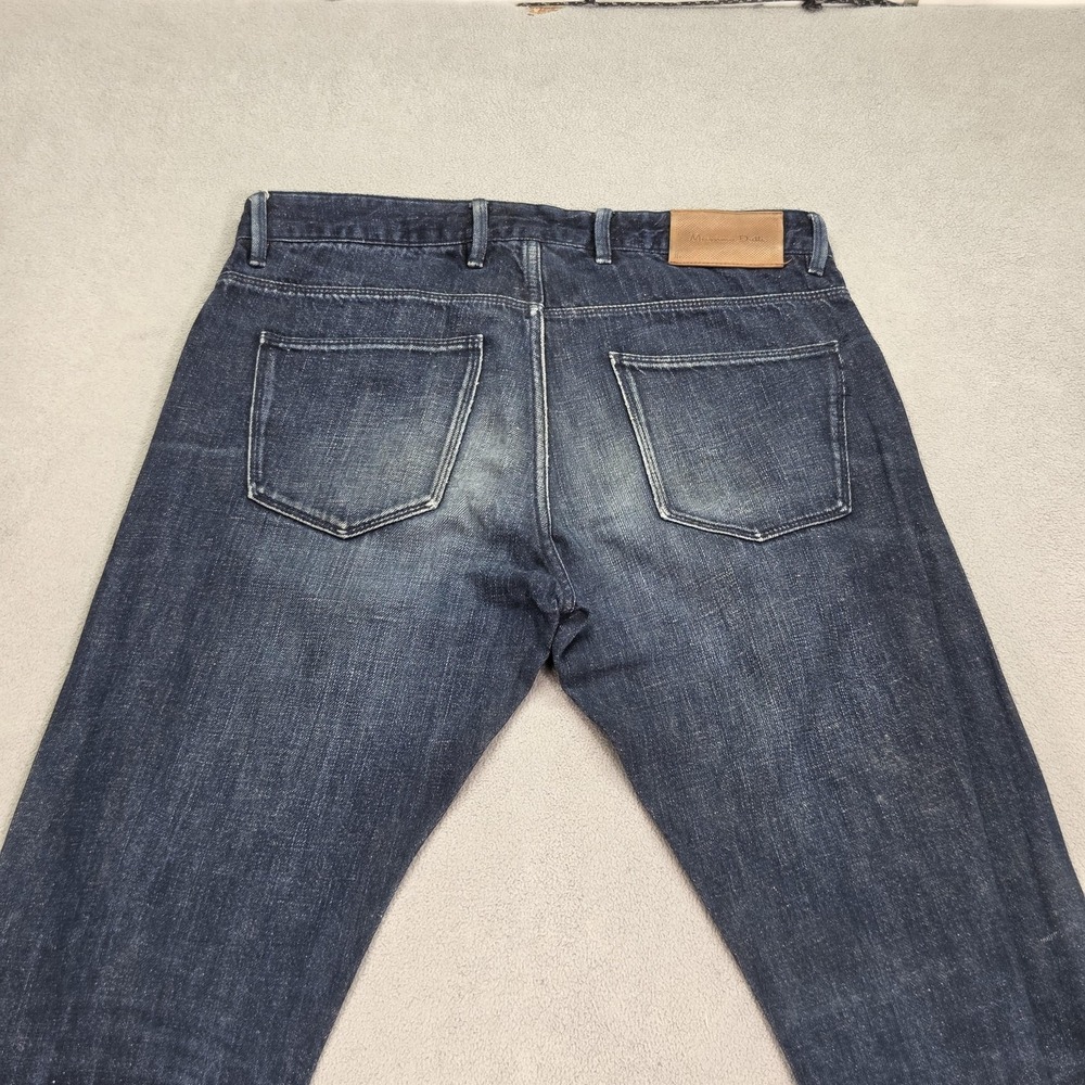 Selvedge Jeans Men Blue Slim Straight Button Distressed Fits 30x30 Massimo Dutti - Picture 15 of 16